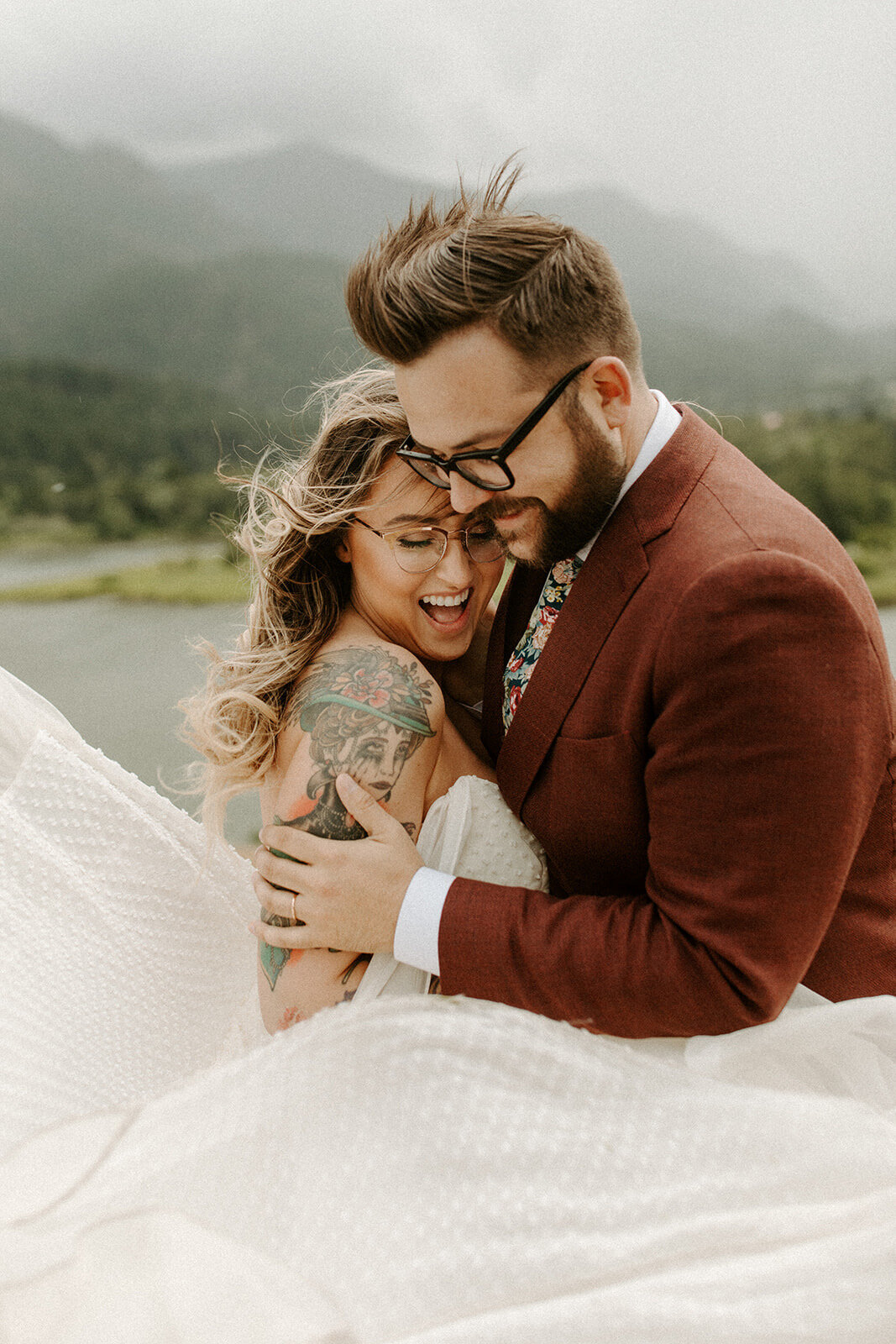 bride and groom portraits