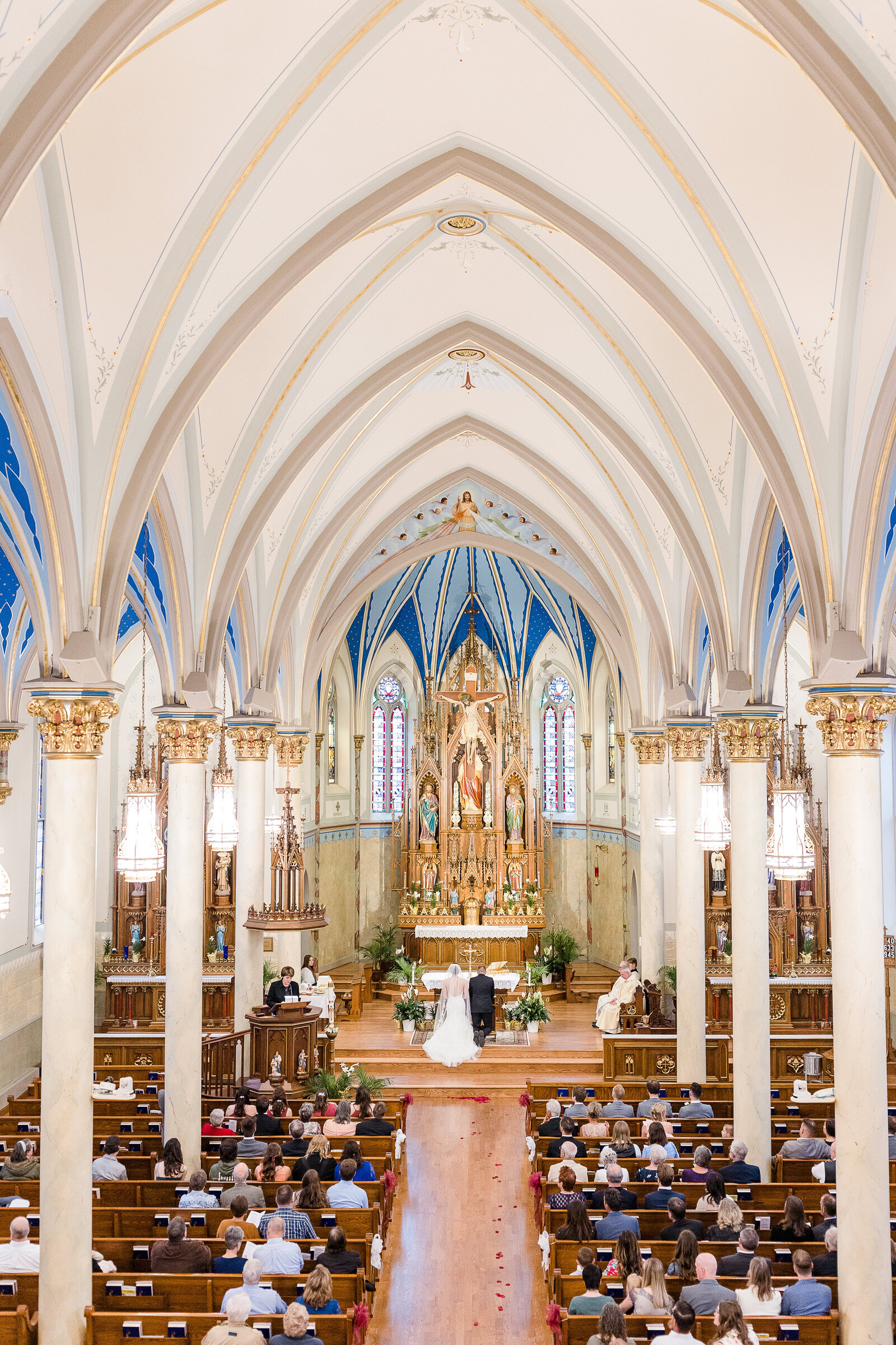 wedding at St. Peter Catholic church in Jefferson City Missouri