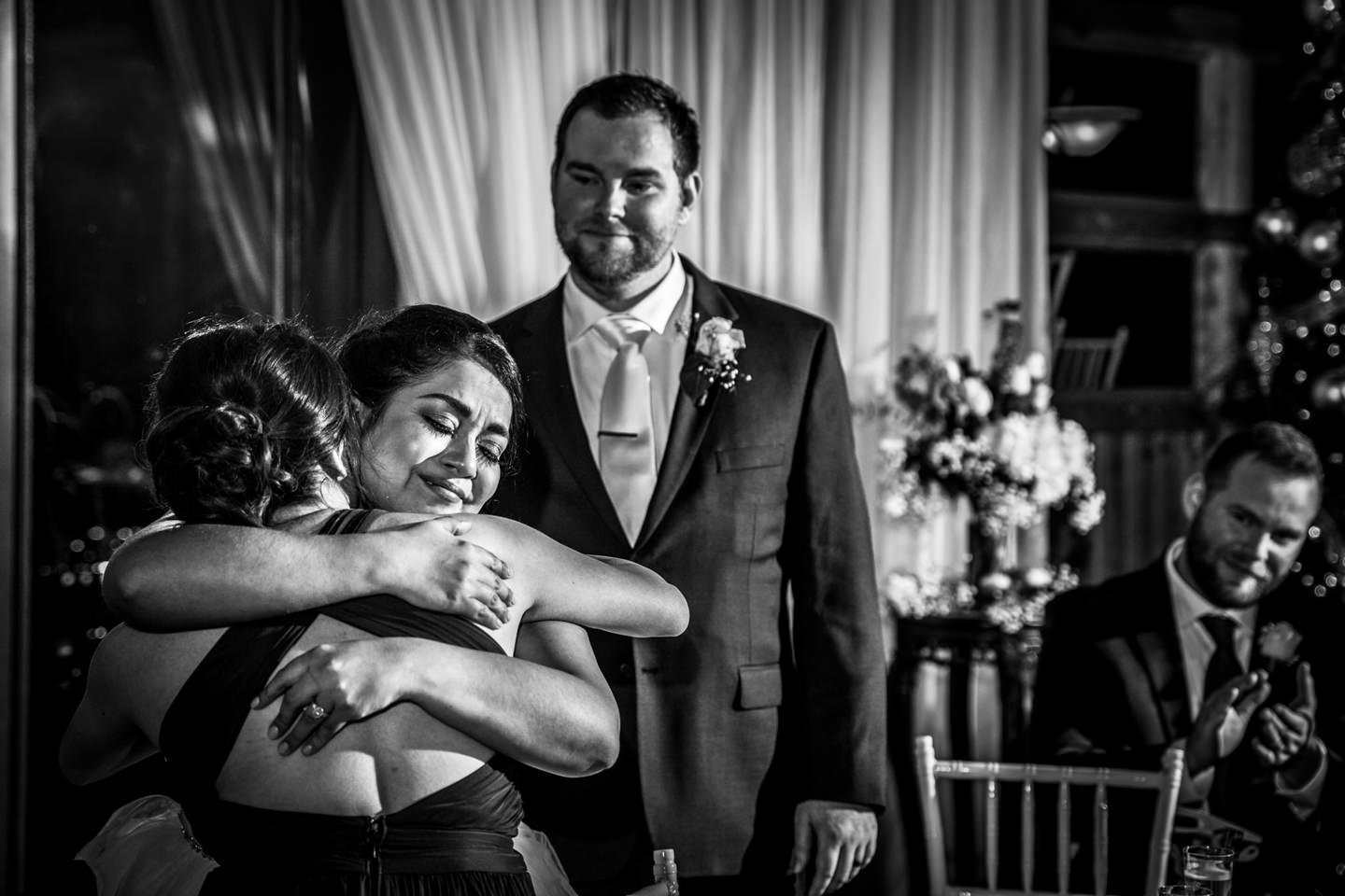 authentic hugs during wedding speech Austin Texas