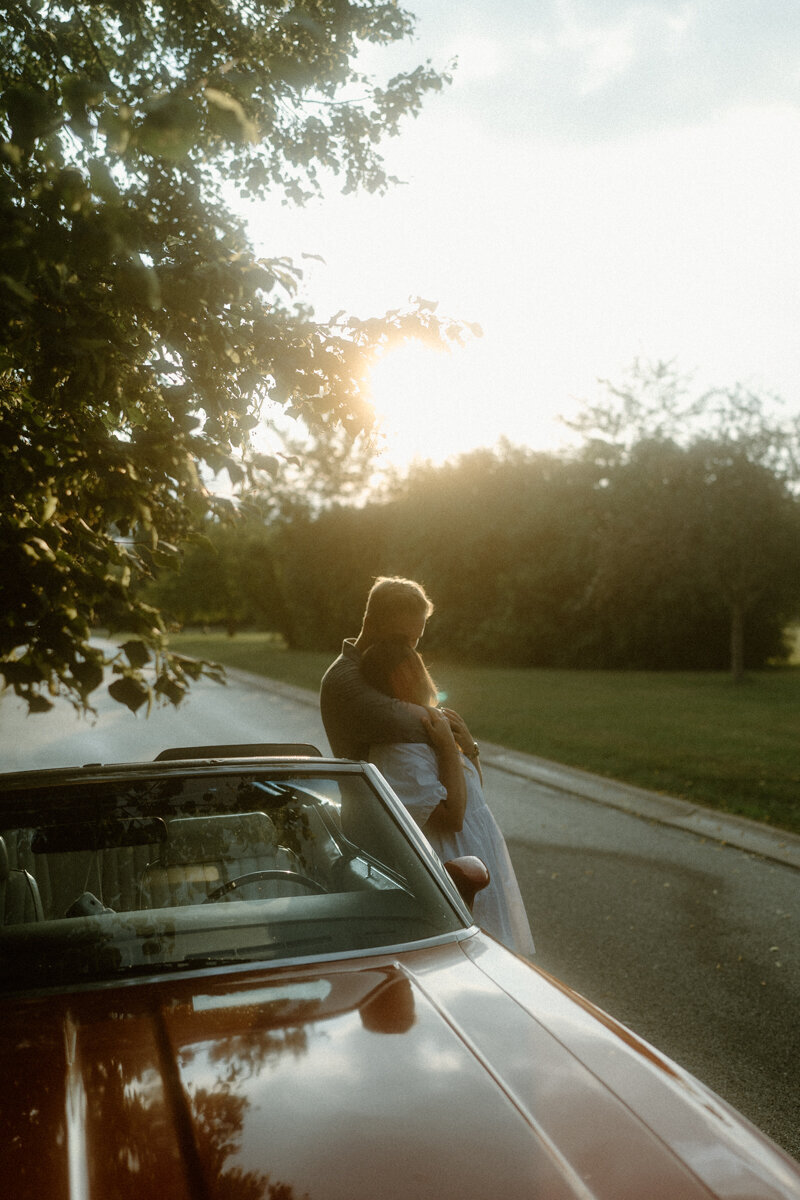 Timeless Romance- Vintage Engagement Session with Classic Car Charm-21