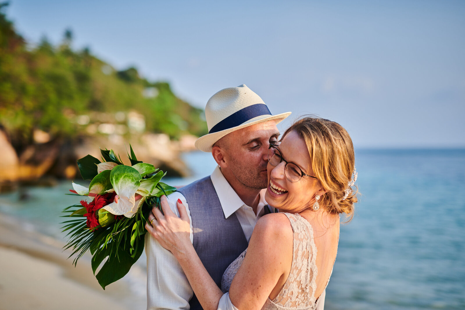 couple with parasol