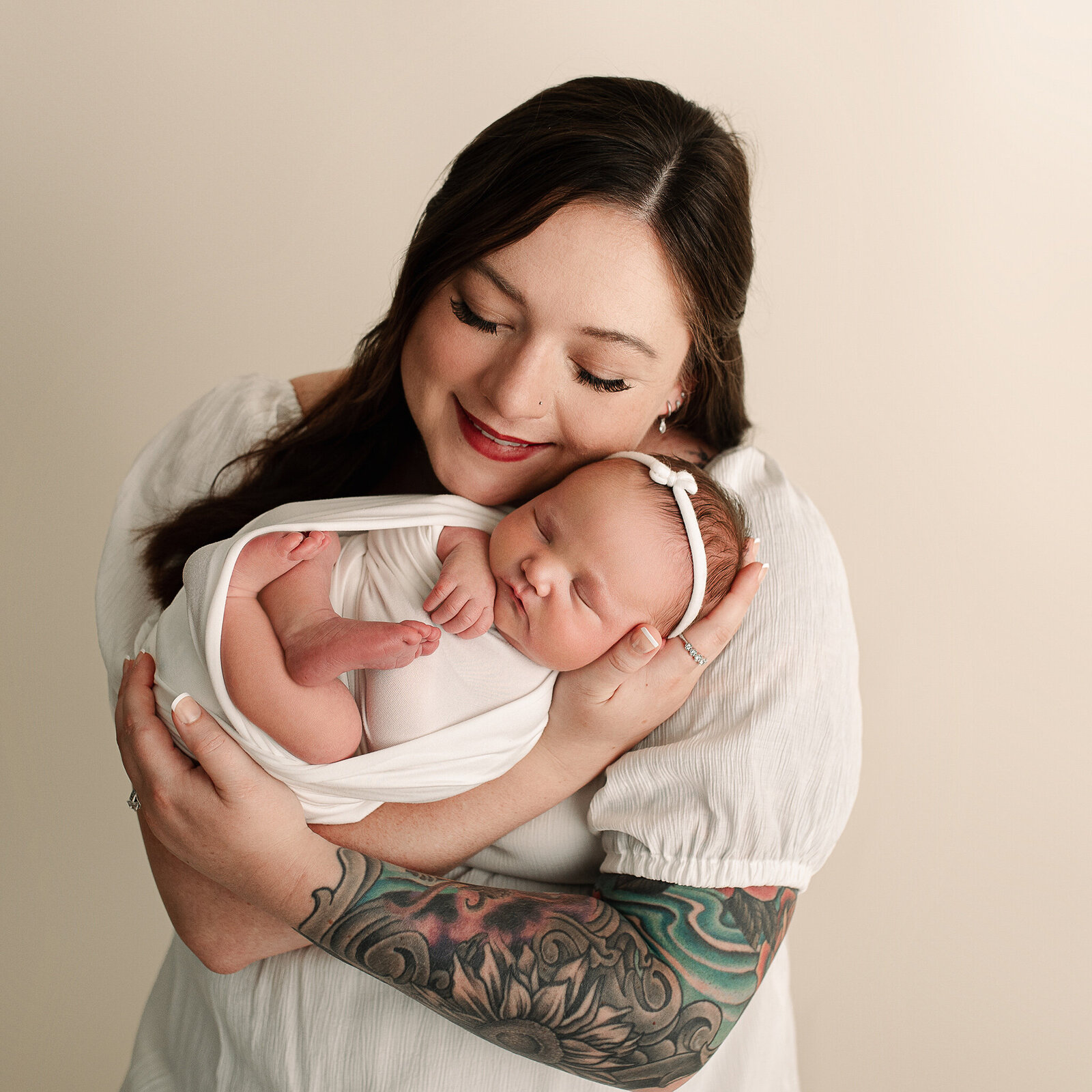 Natural Light Newborn Session mom and baby