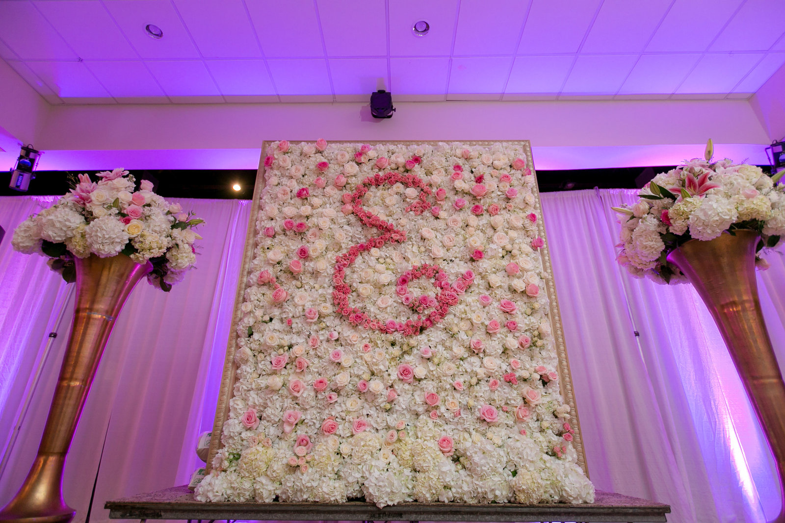 Luxury wedding floral flower wall floral wall best philly wedding planners