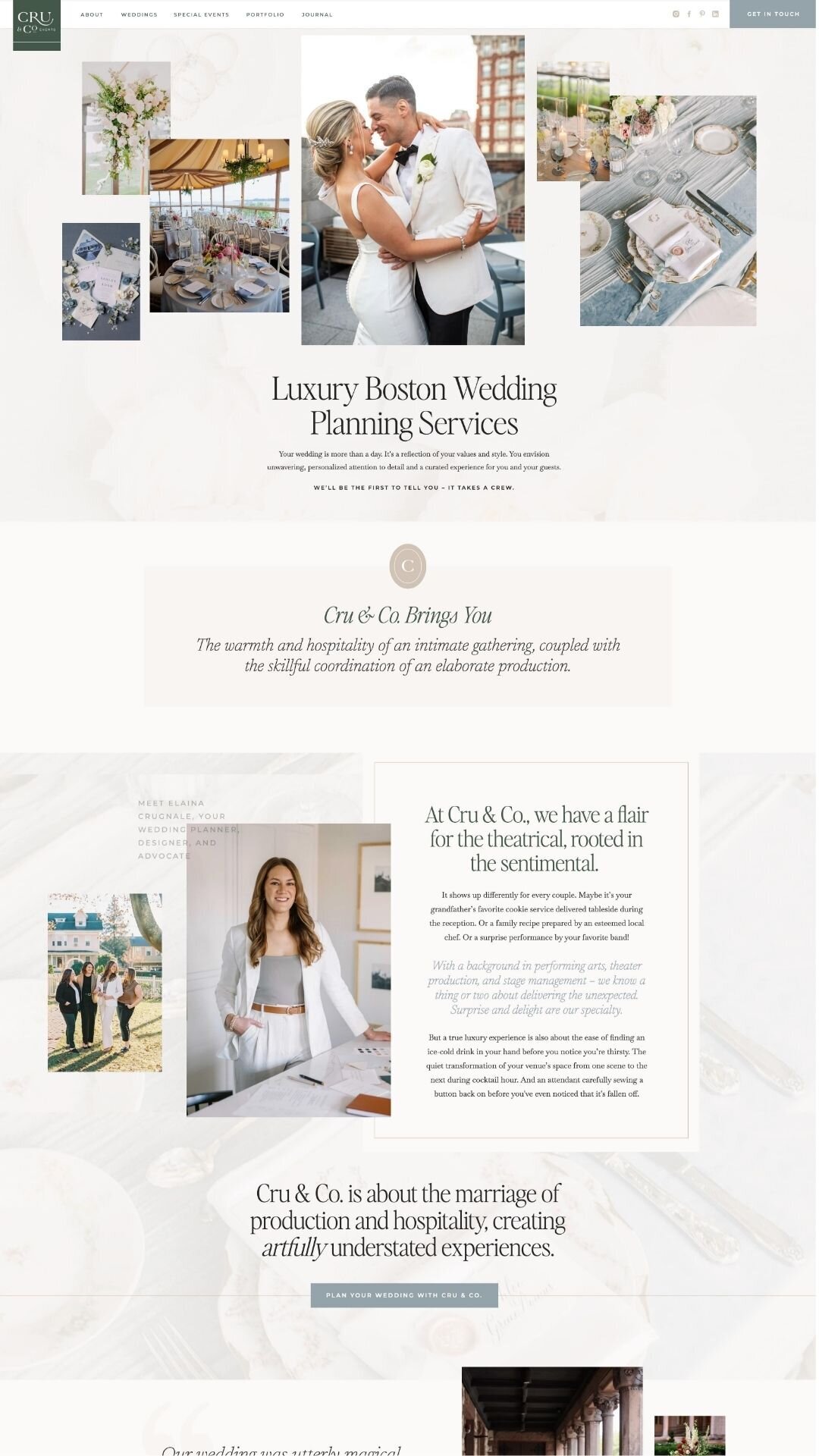 Luxury Wedding Planner Showit Website Services Page