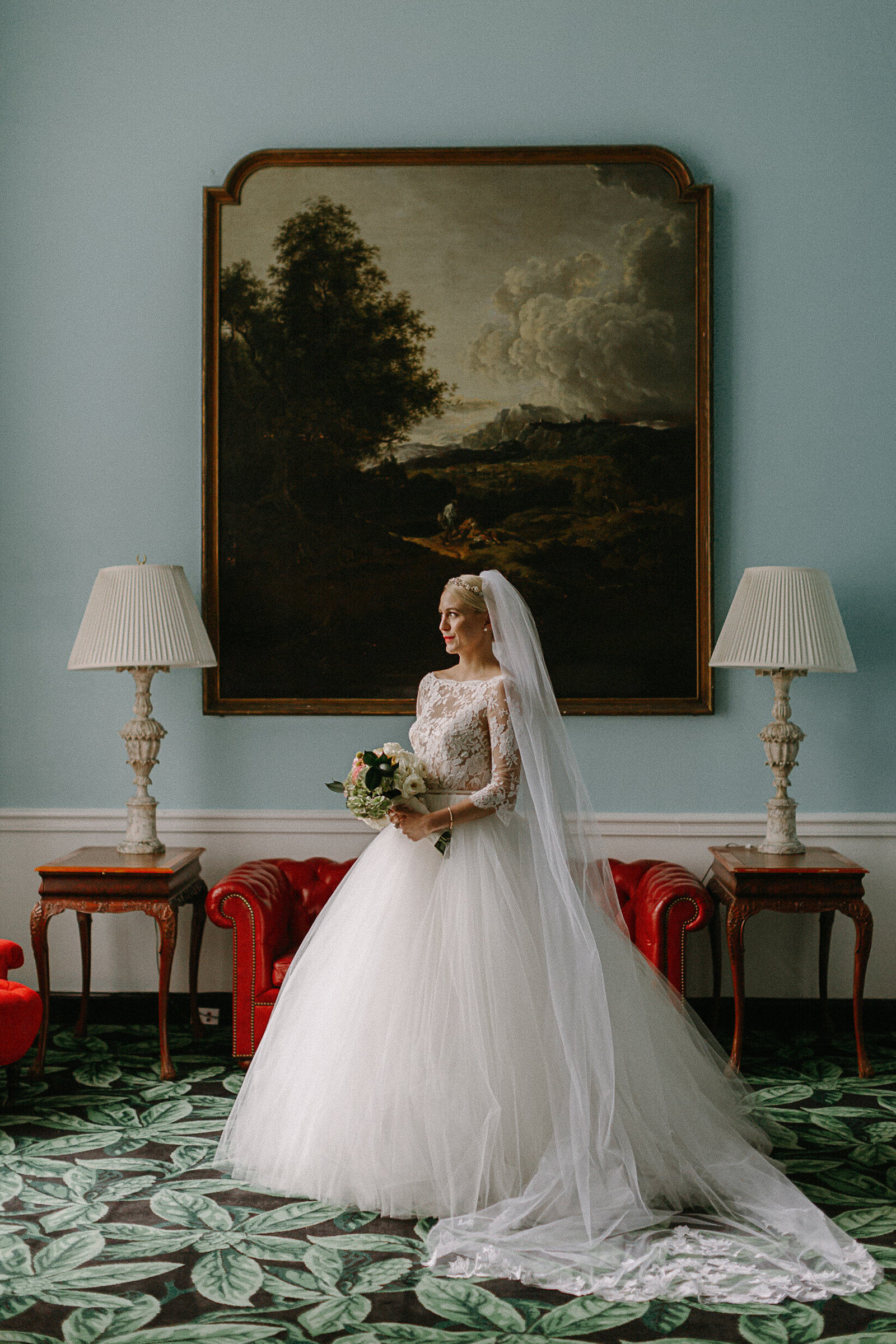 Dutch Masters-inspired bridal portrait.