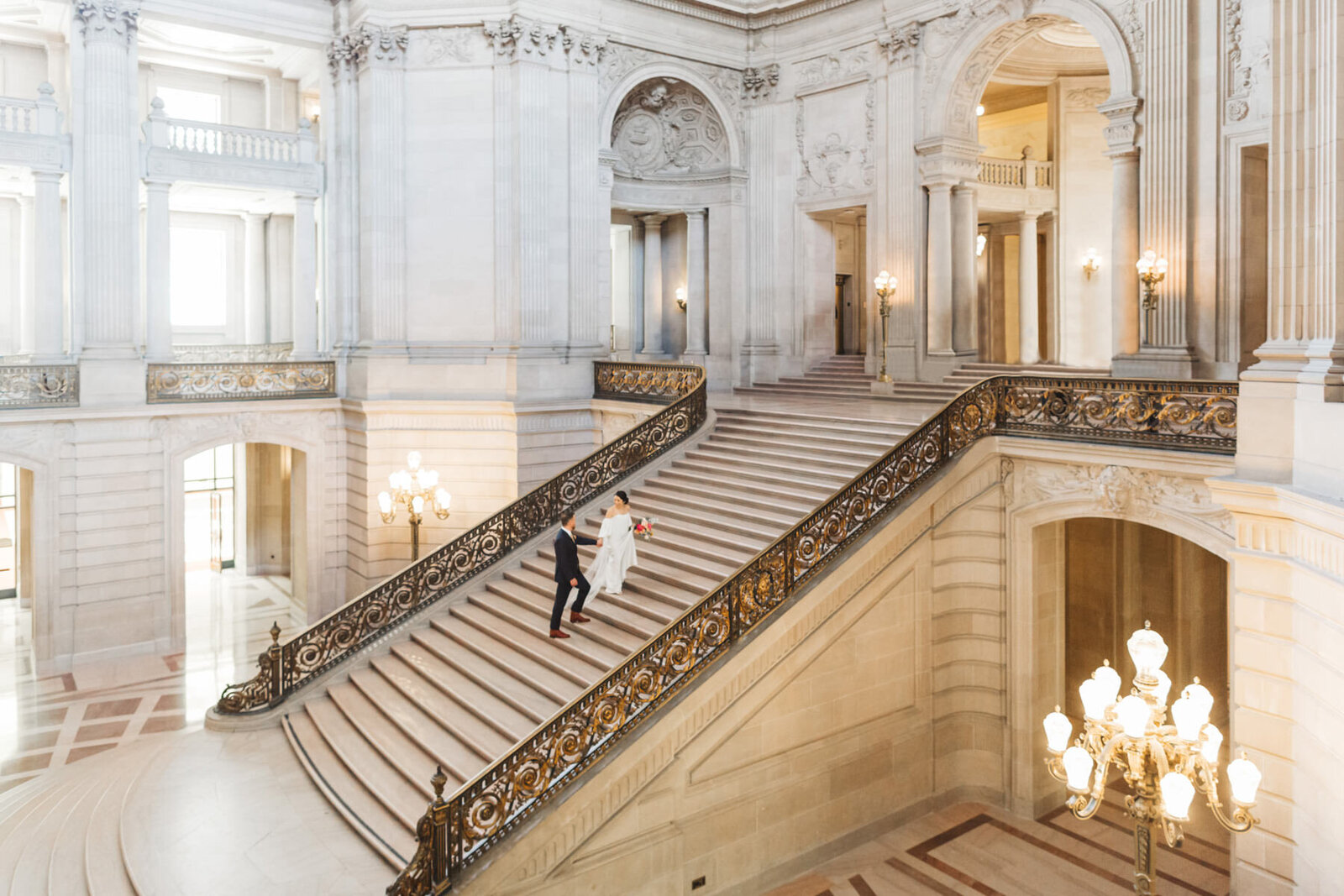 wide view of Grand Staircase at SF City Hall