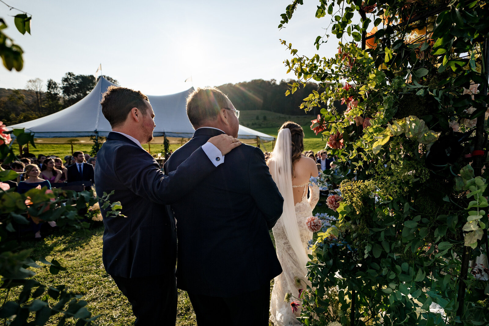 groom-and-father-during-wedding-ceremony-vermont