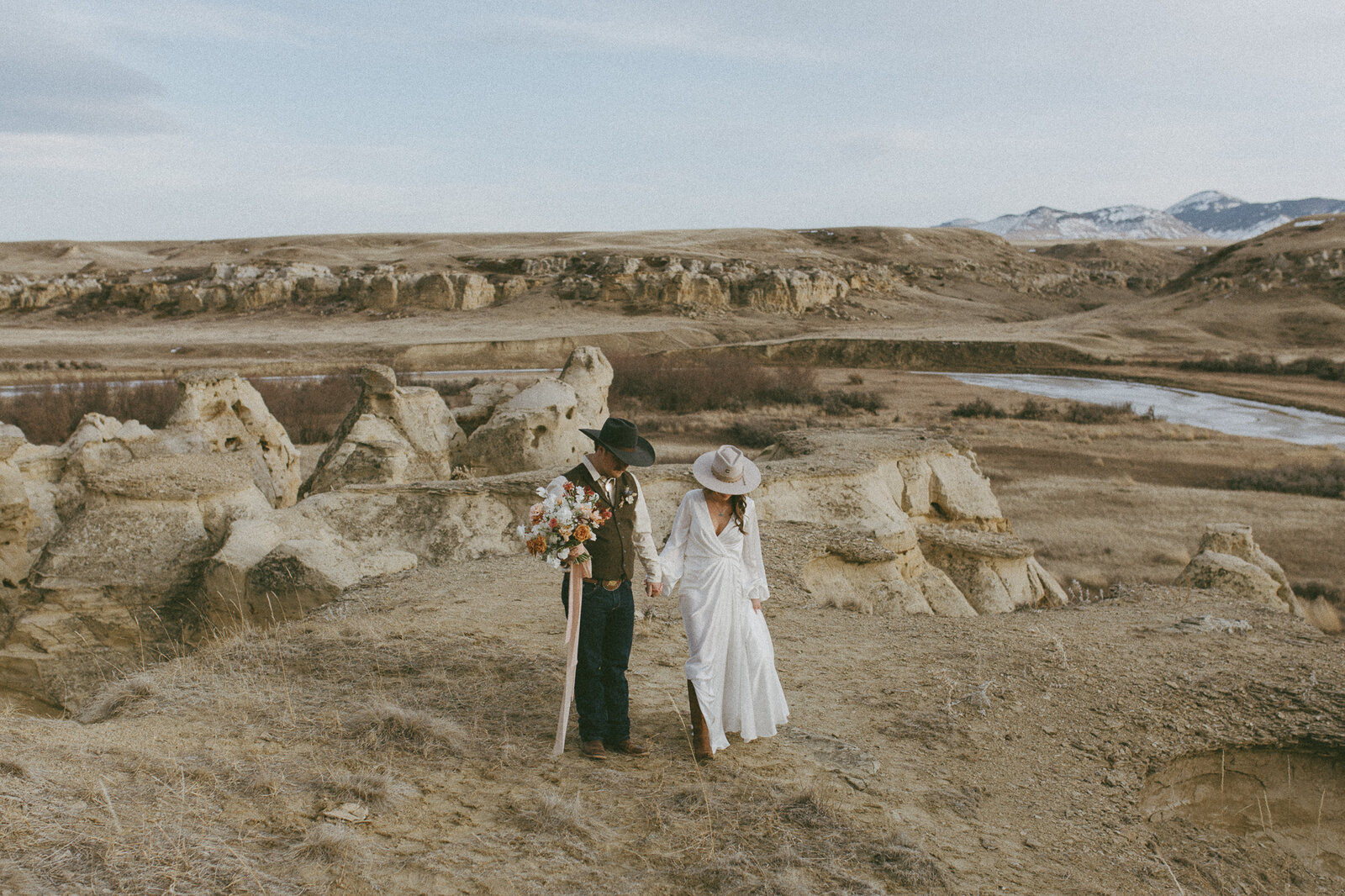 Couple at their wedding in Alberta