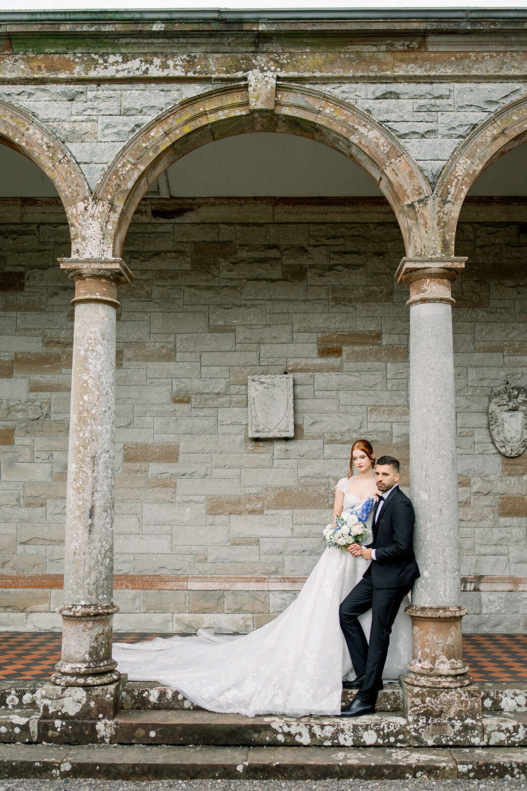 Bride and Groom’s Wedding Portrait at Castle Leslie, Ireland
