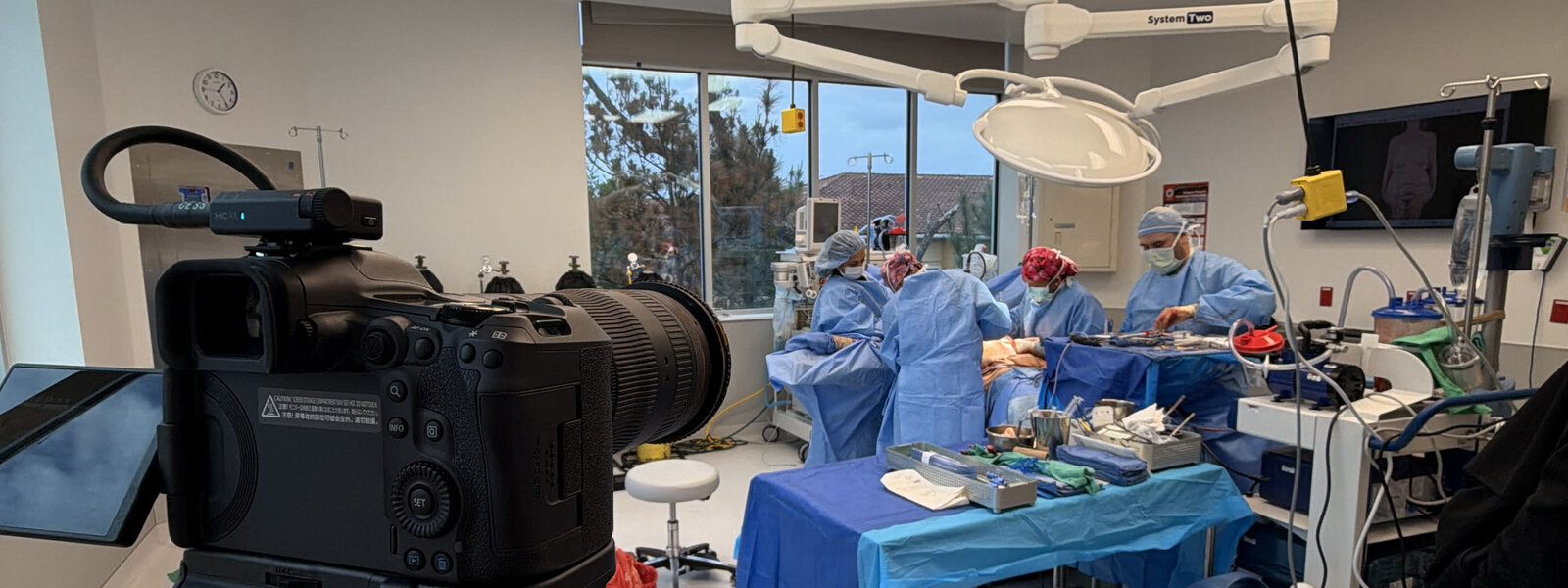 Luma Media camera filming a surgical team at work in the operating room
