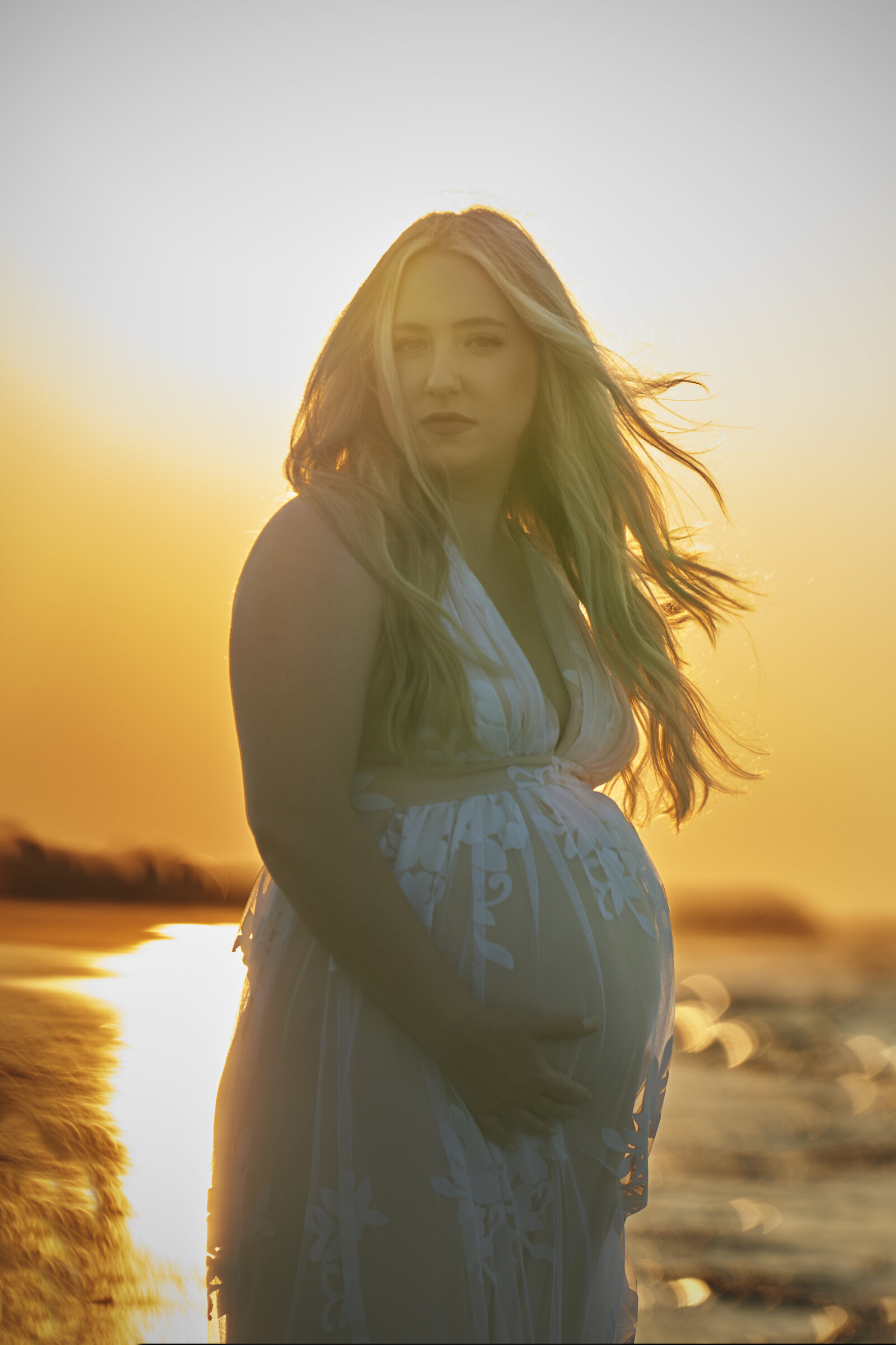 Maternity photoshoot at the beach Isle of Palms SC