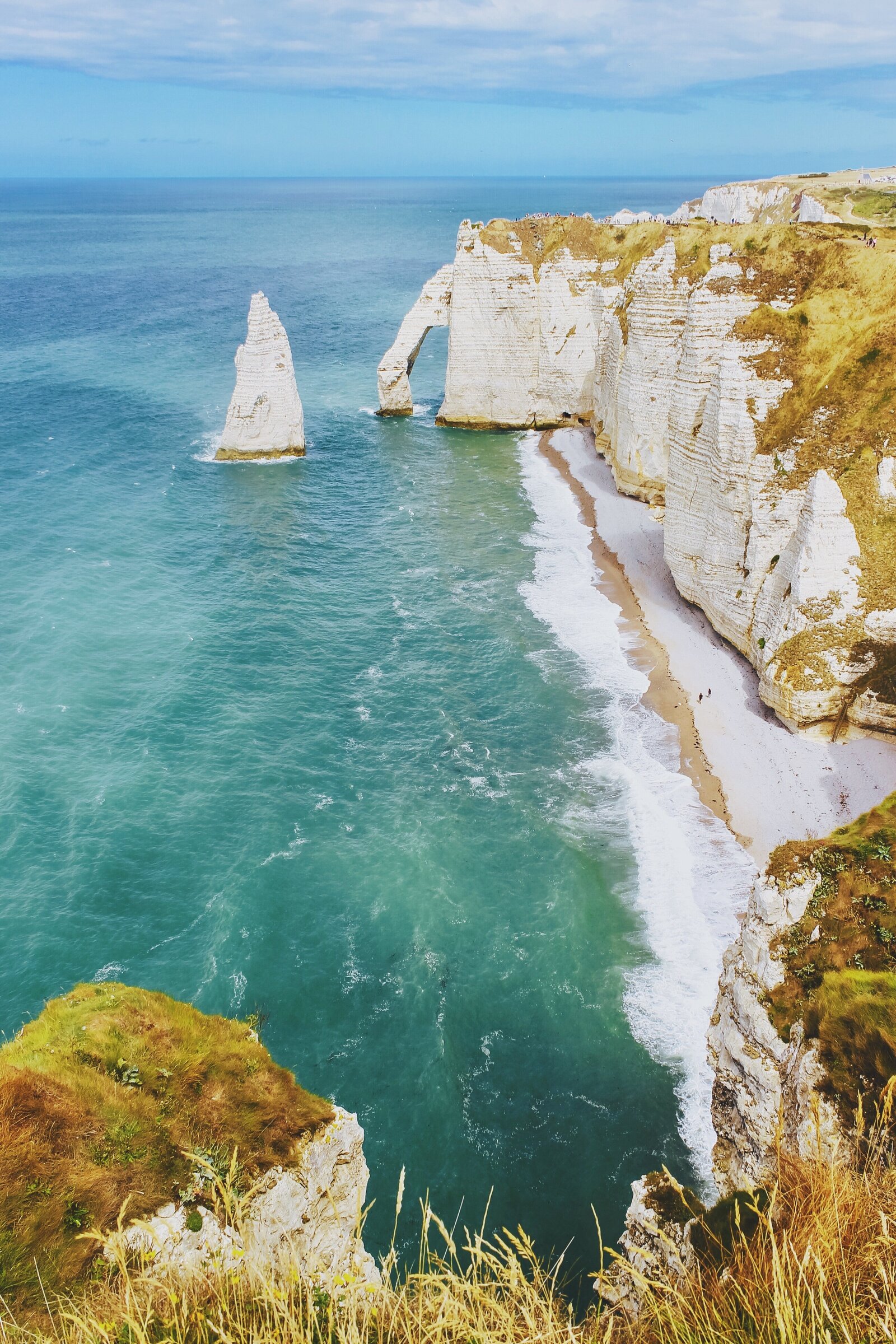 arial view of the white cliffs of Dover England.