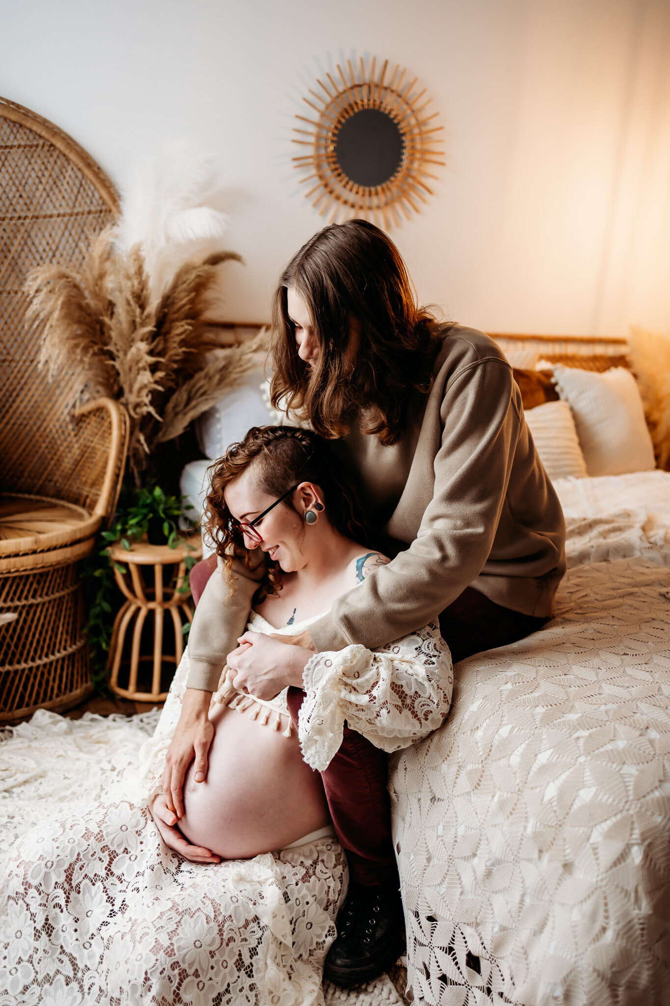 Boho Studio Maternity Session
