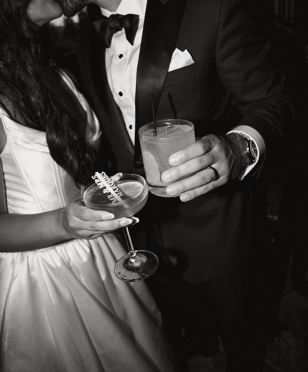 toast between bride and groom