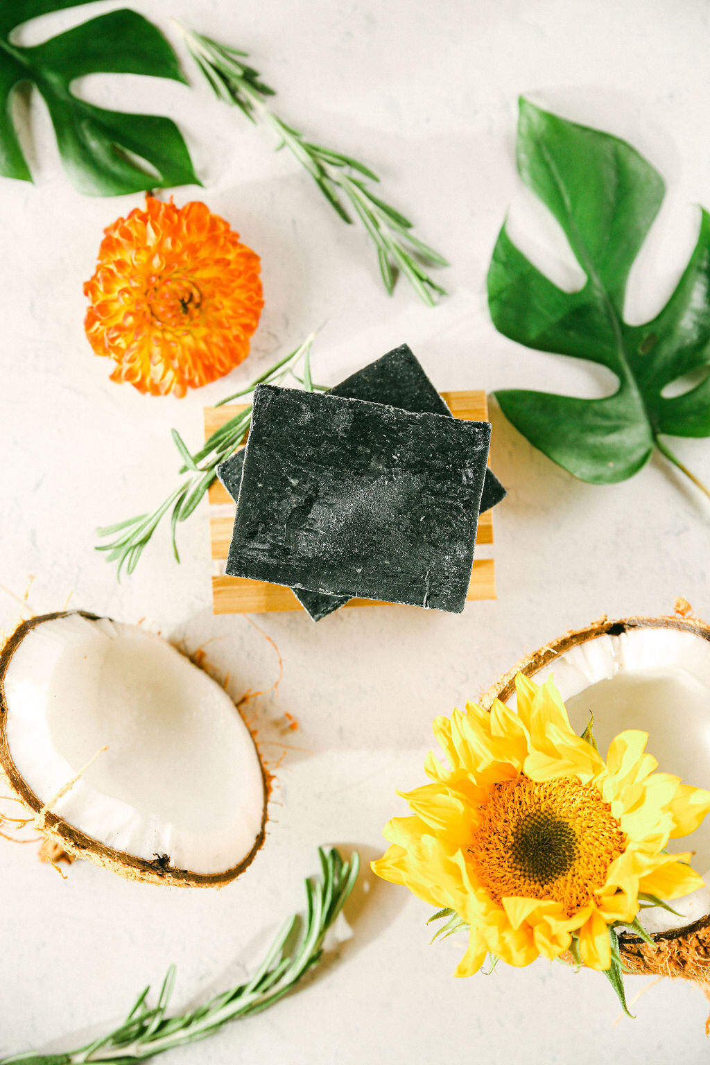 tropical natural skincare flat lay product photographer chelsea loren san diego