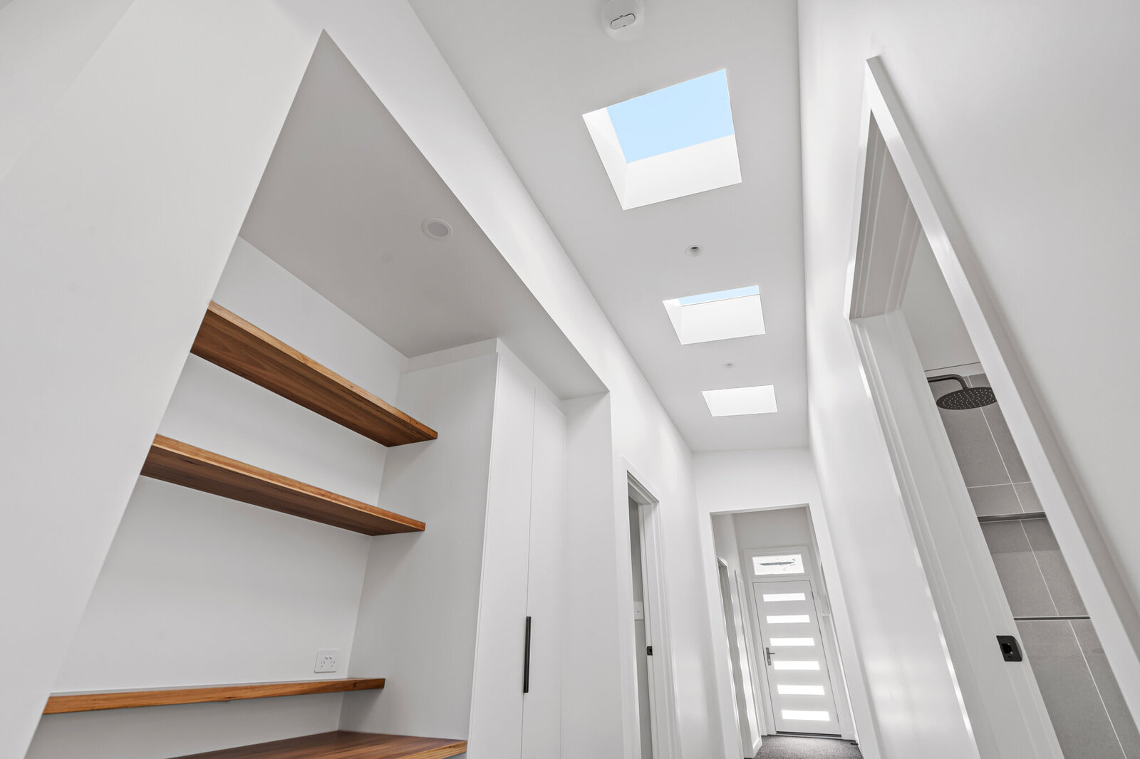 Stunning skylight features in entrance to custom built new home by WBK