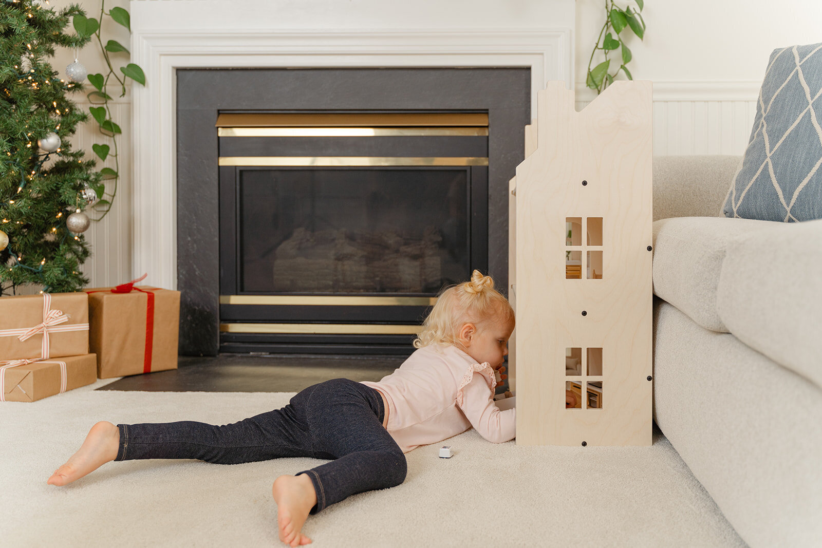 girl playing with doll house during Leesburg Virginia product photo