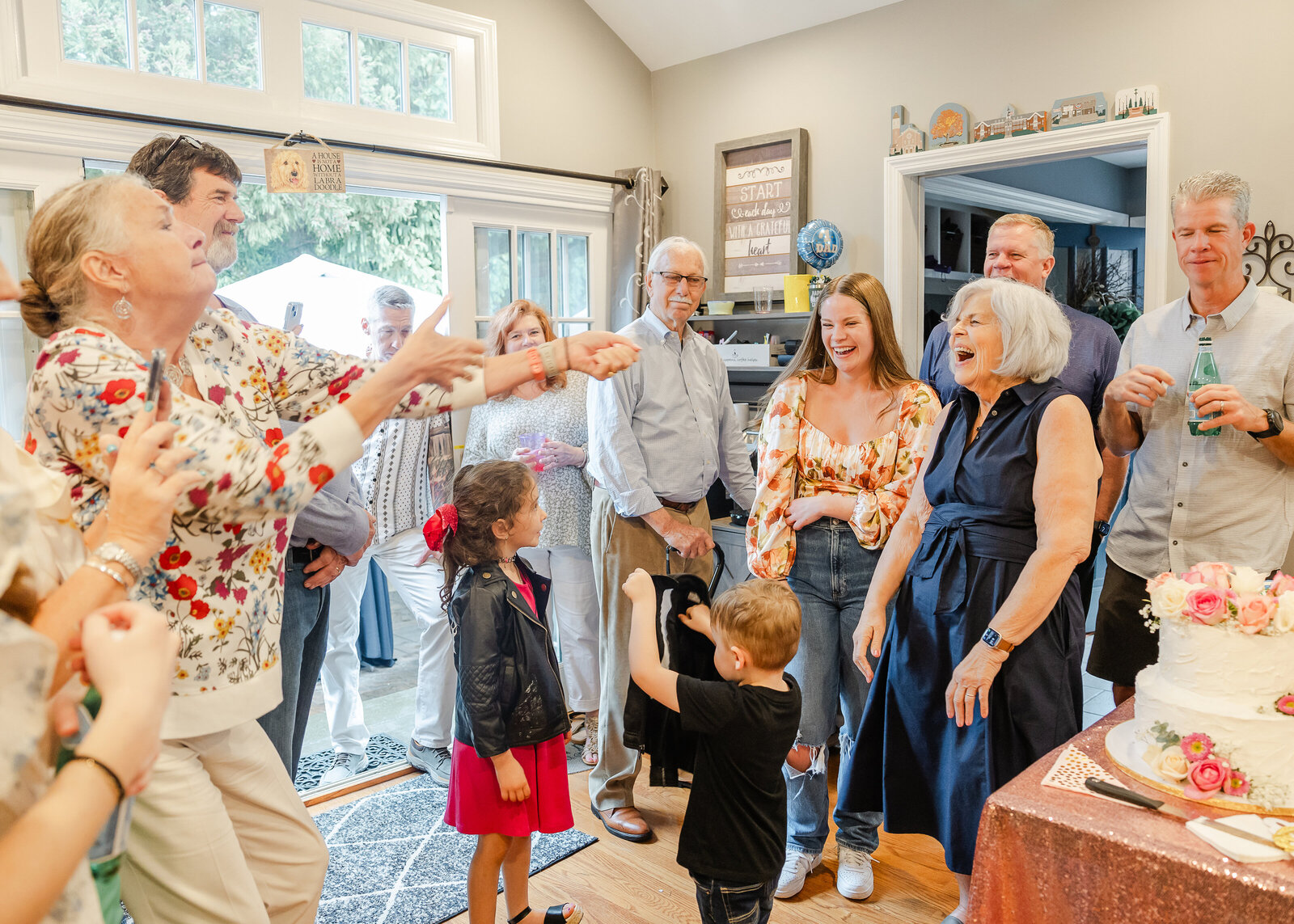 Dancing and merriment at a birthday party.