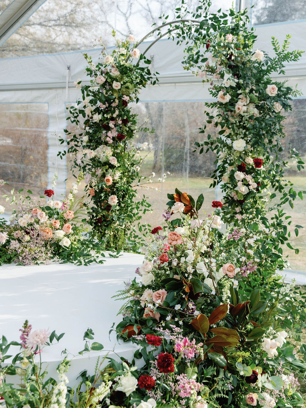 48_Kate Campbell Floral Whitehall Manor tented Winter wedding by Anna and Mateo photo Ceremony