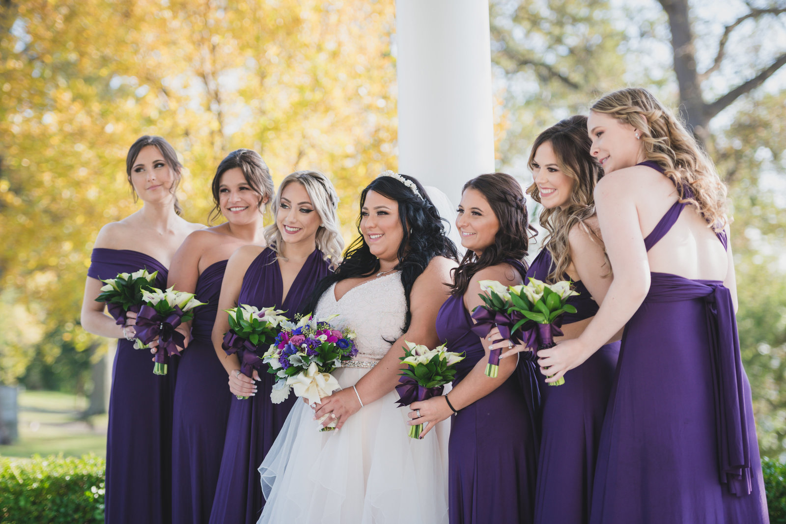 photo of bride with bridesmaids from wedding at Sea Cliff