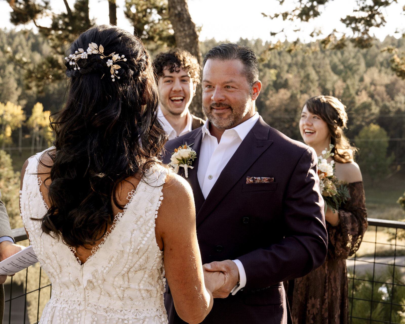 bride and groom at ceremony