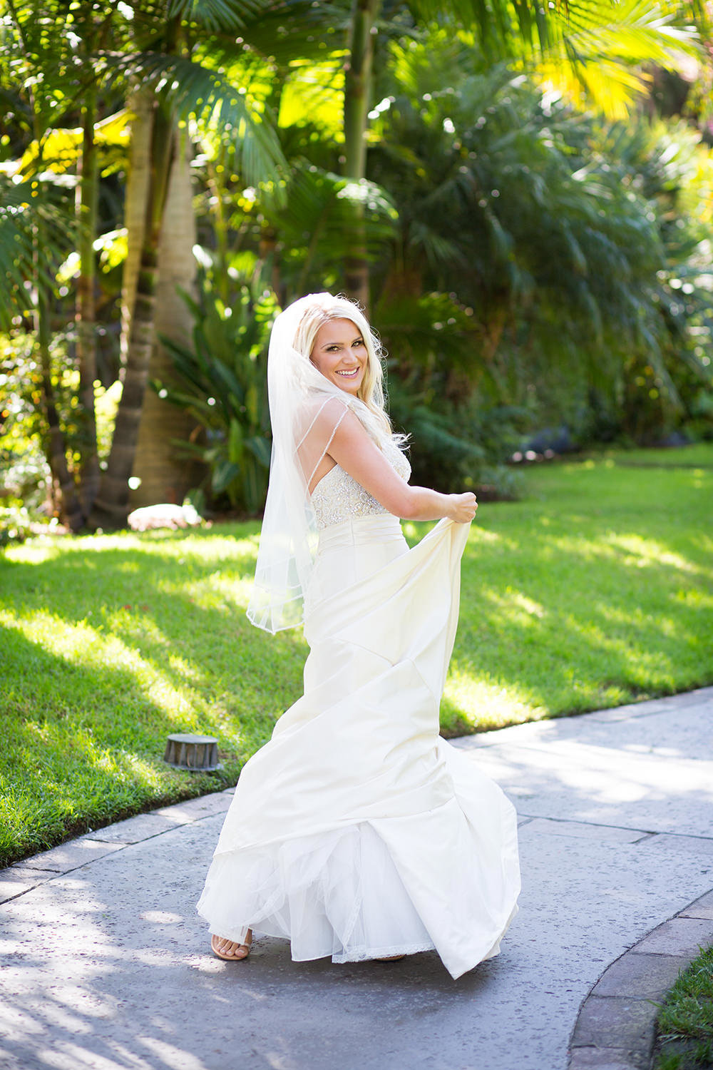 bride twirling dress