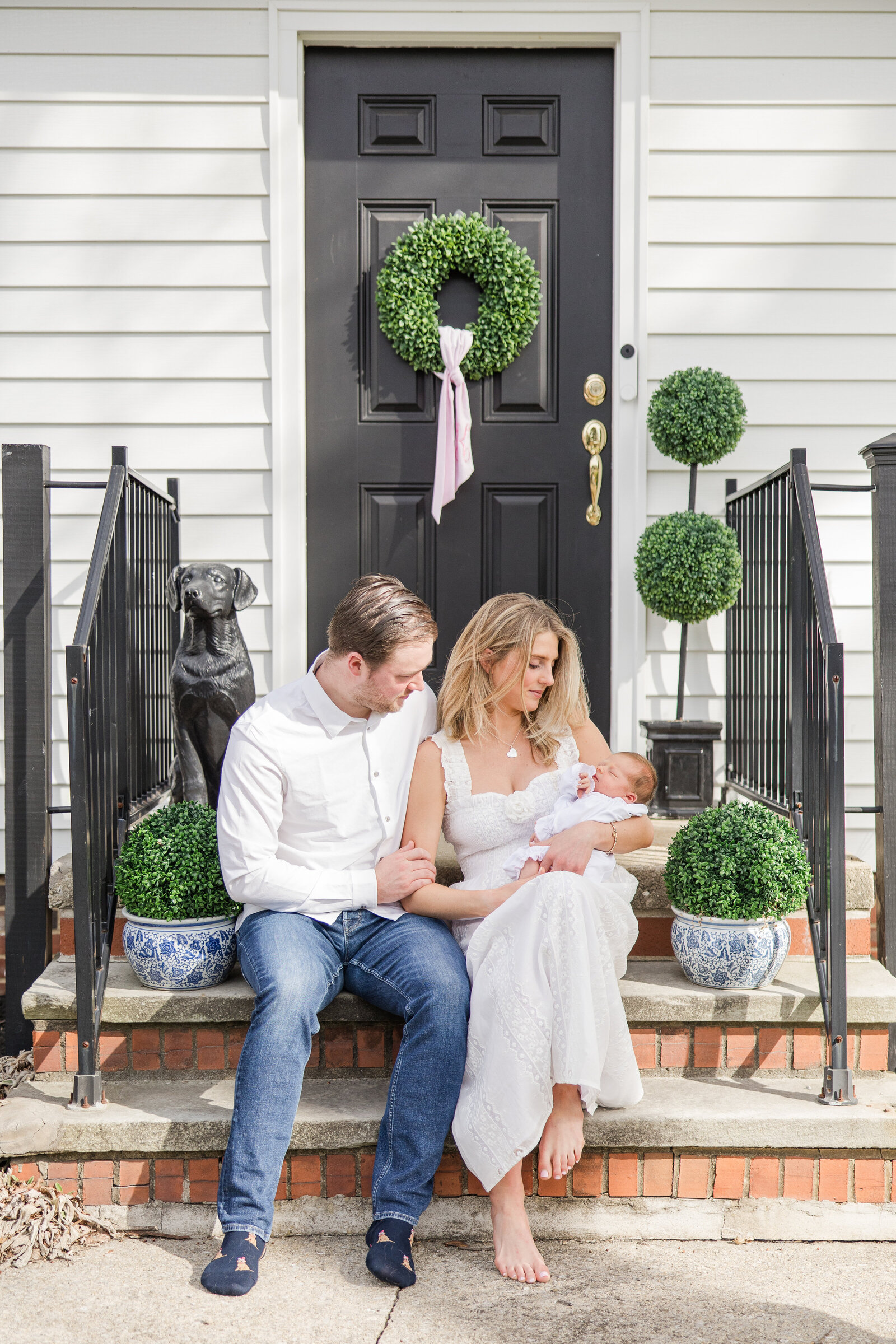Cleveland Newborn Photographer outdoor photos at home