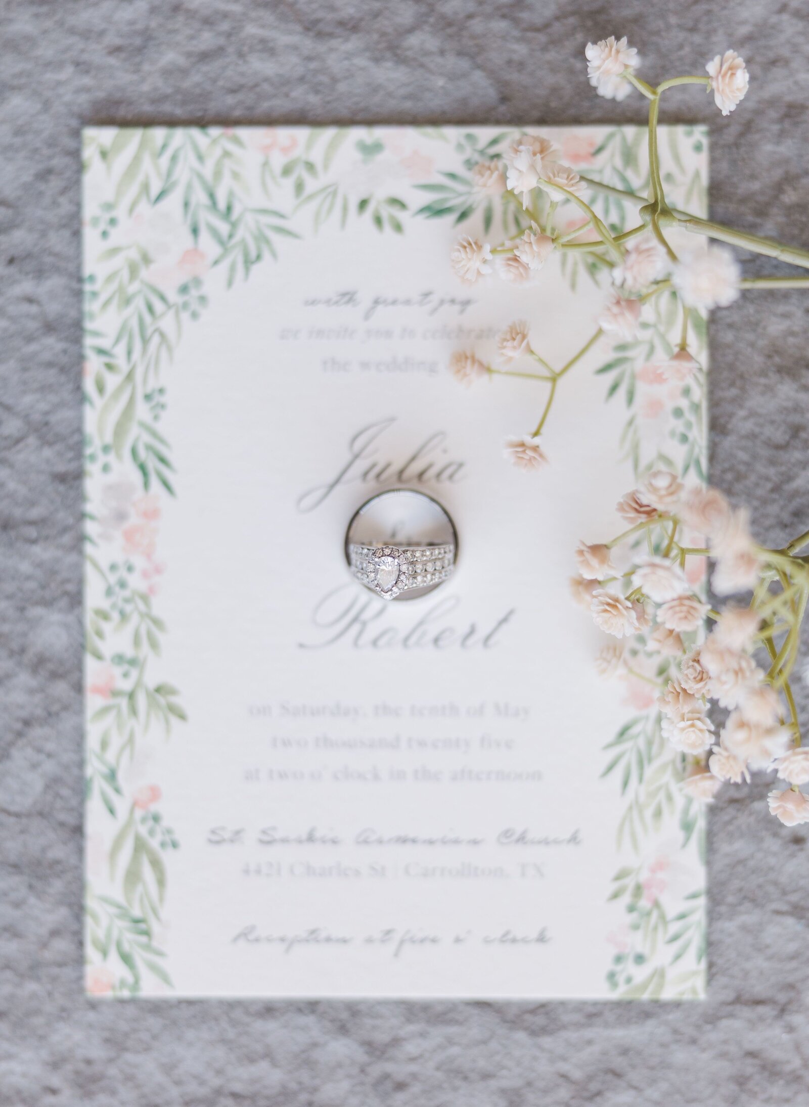 Dallas-wedding-invitation-and-rings-flatlay