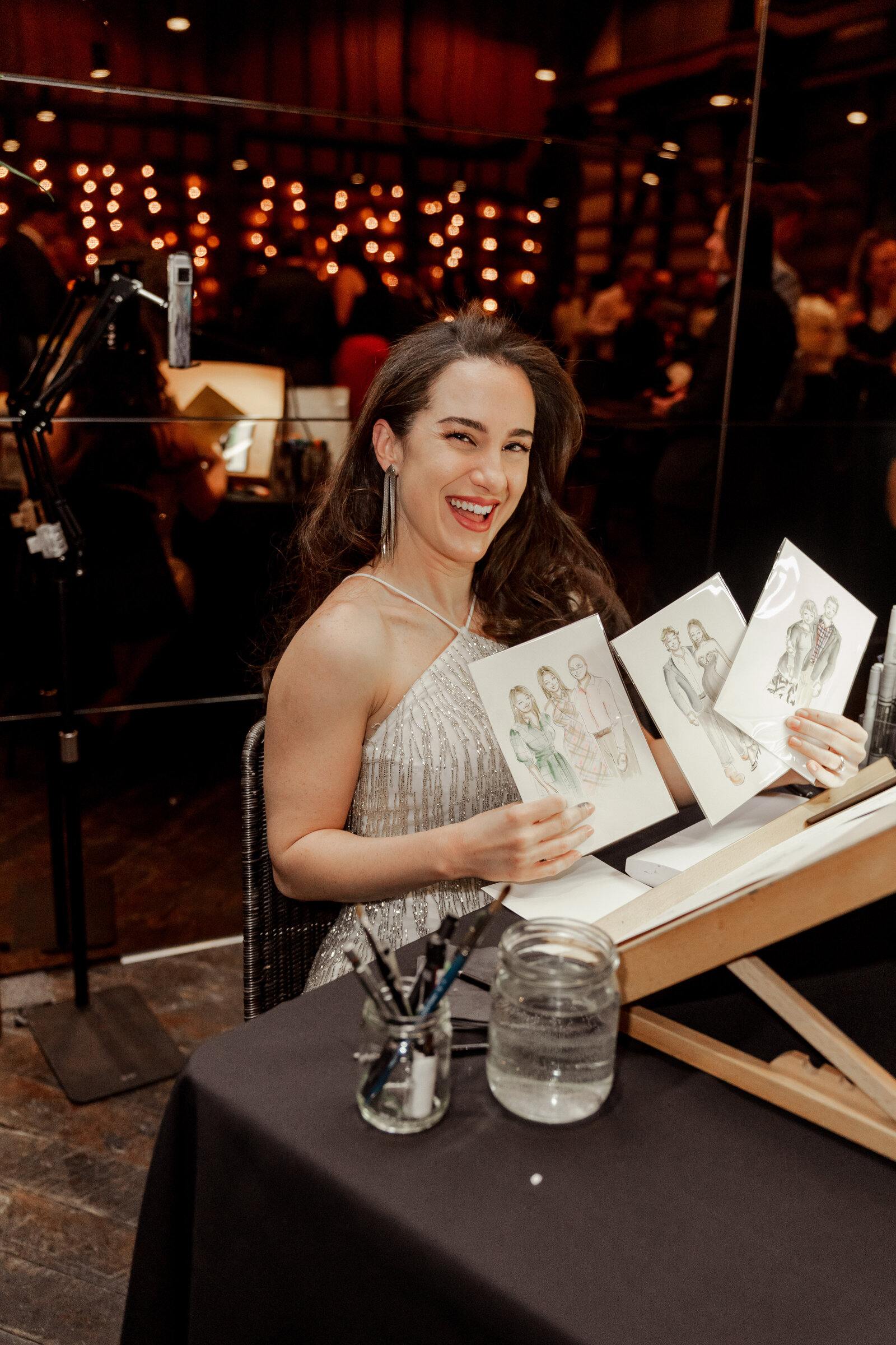 artist-displaying-live-guest-portraits-at-ovolo-woolloomooloo-luxury-brithday