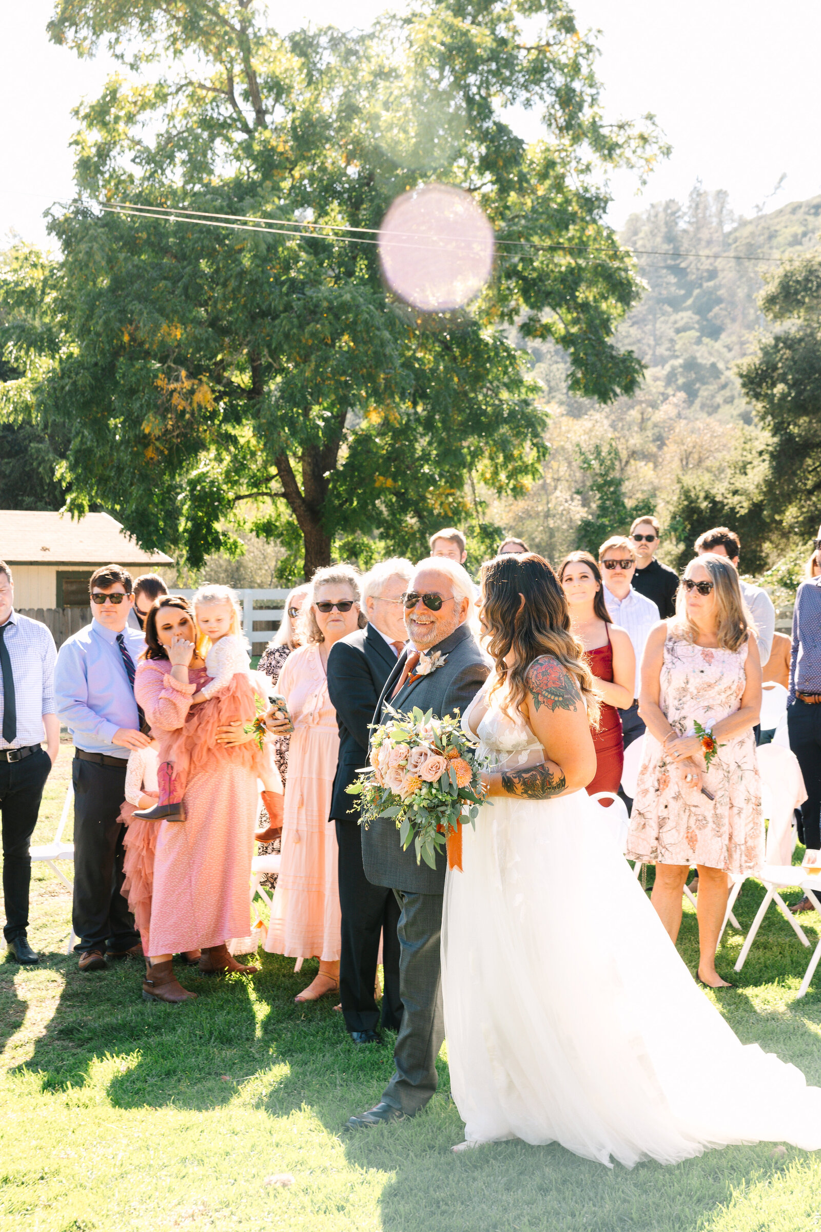 Colorful wedding ceremony in Santa Cruz, California.