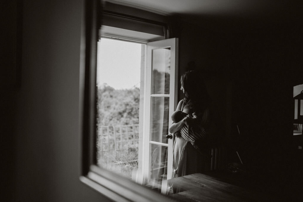 Black and white family photography