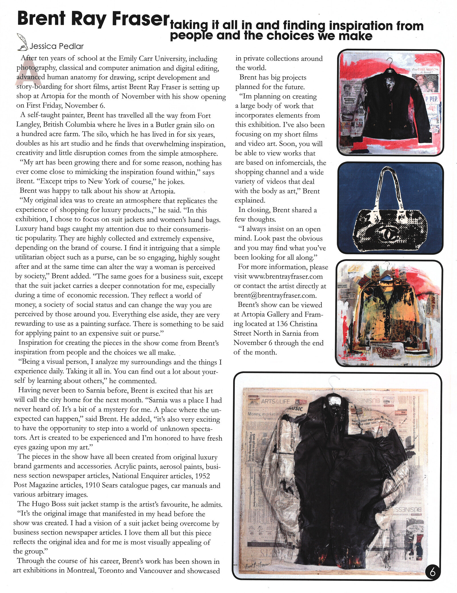 Brenty Ray Fraser - Jessica Pedlar Article 2009