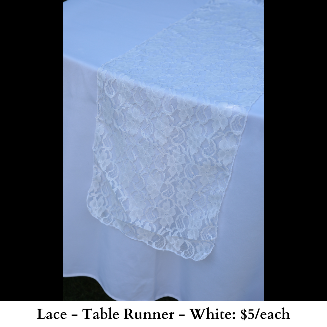 Lace-Table Runner-White-819