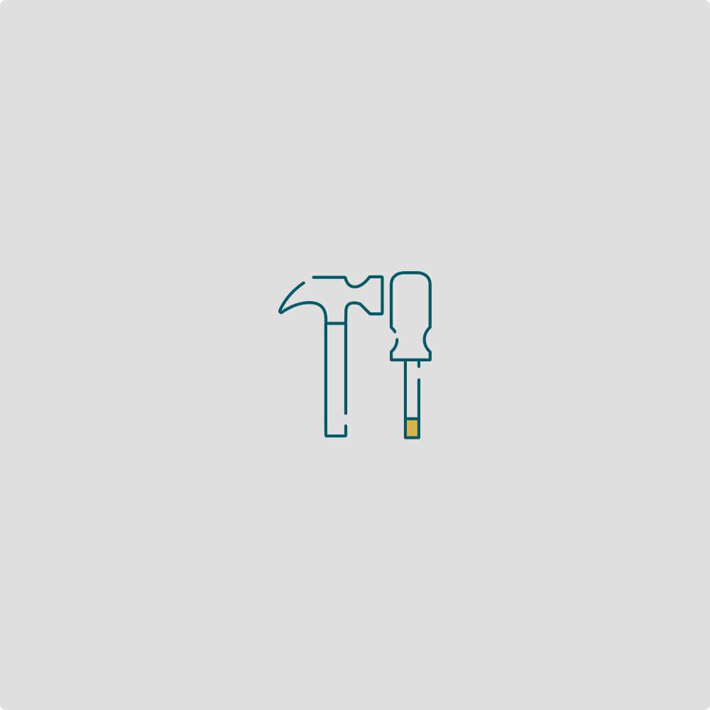 Icon of hammer and flat head.