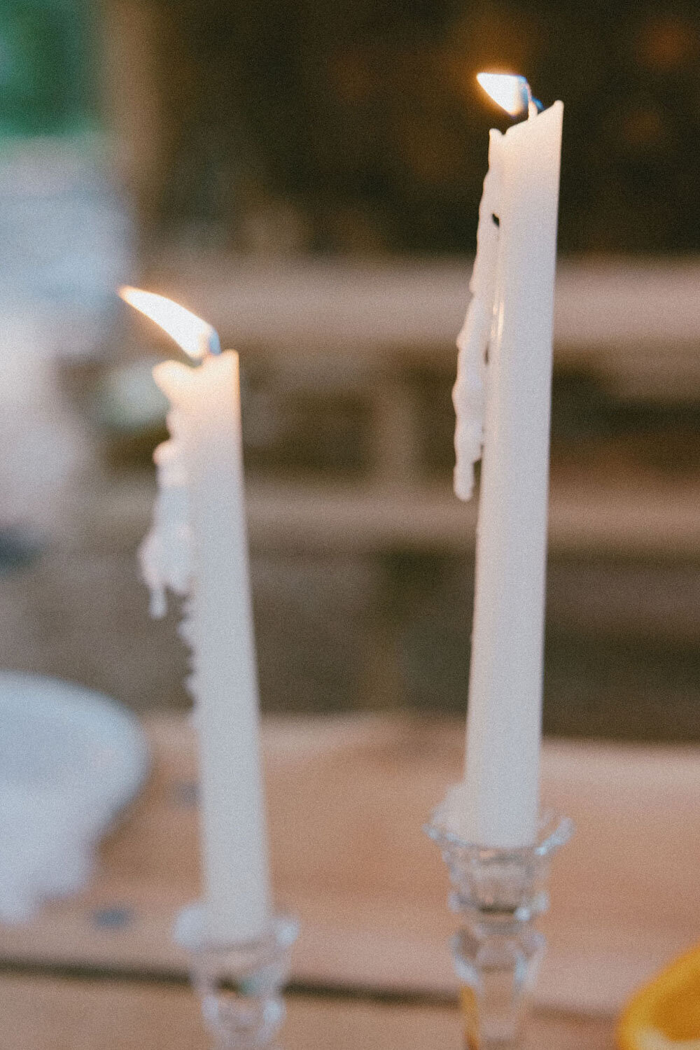 Two lighted candles