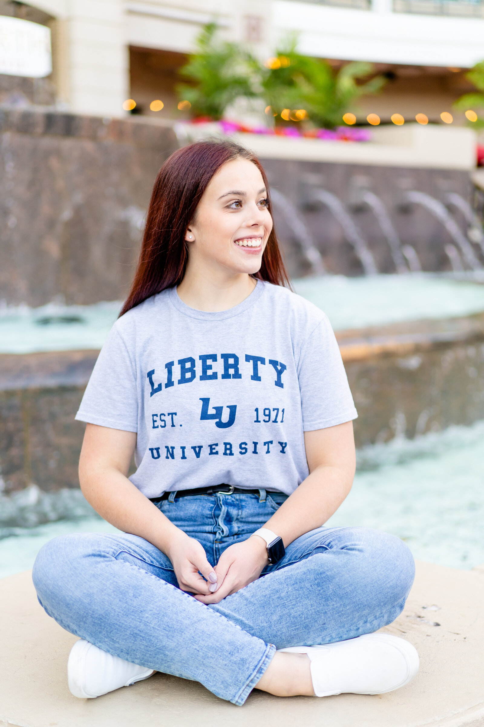 Light and vibrant Spring Reston Town Center Senior Session | Megan Hollada Photography | Northern Virginia Senior Photographer