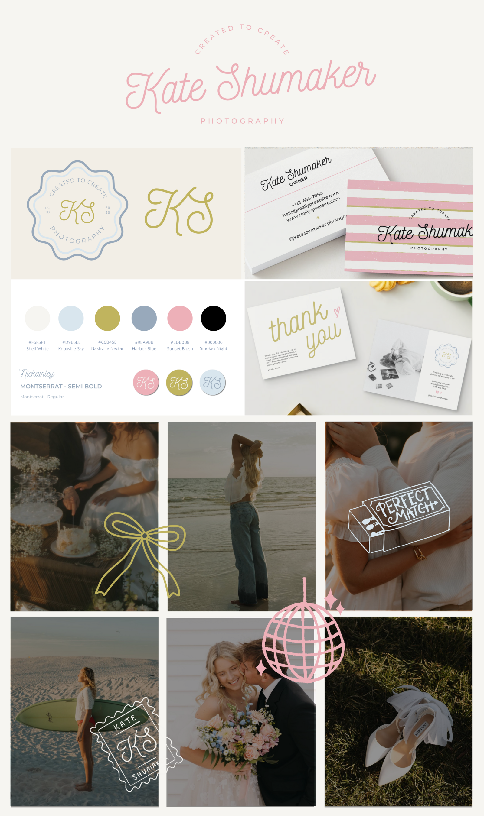 Kate Shumaker Photography Brand Board + Links