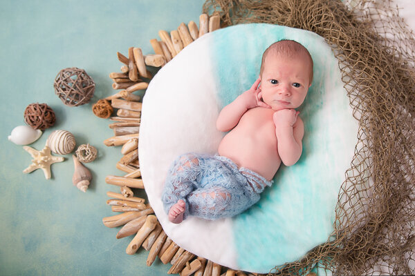 East Brunswick NJ Newborn Photographer Boy Ocean Theme