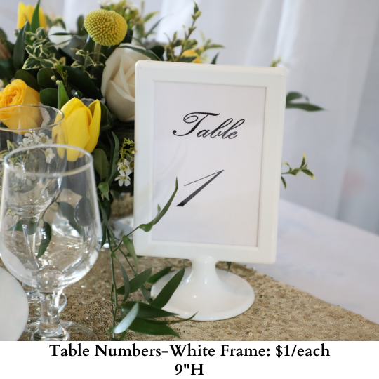 Table Numbers-White Frame-450