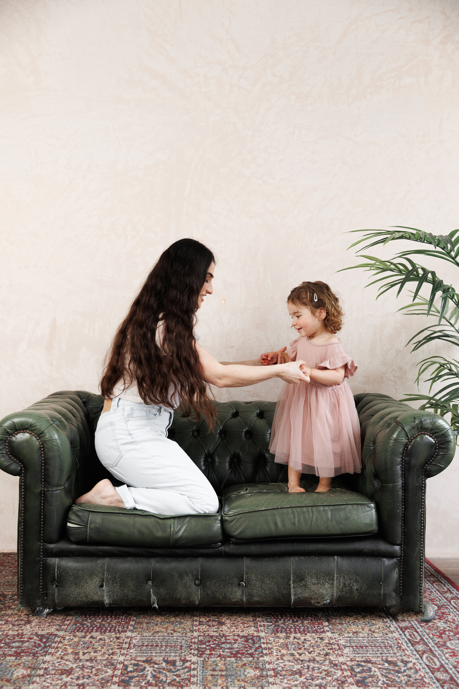 Mother and toddler daughter