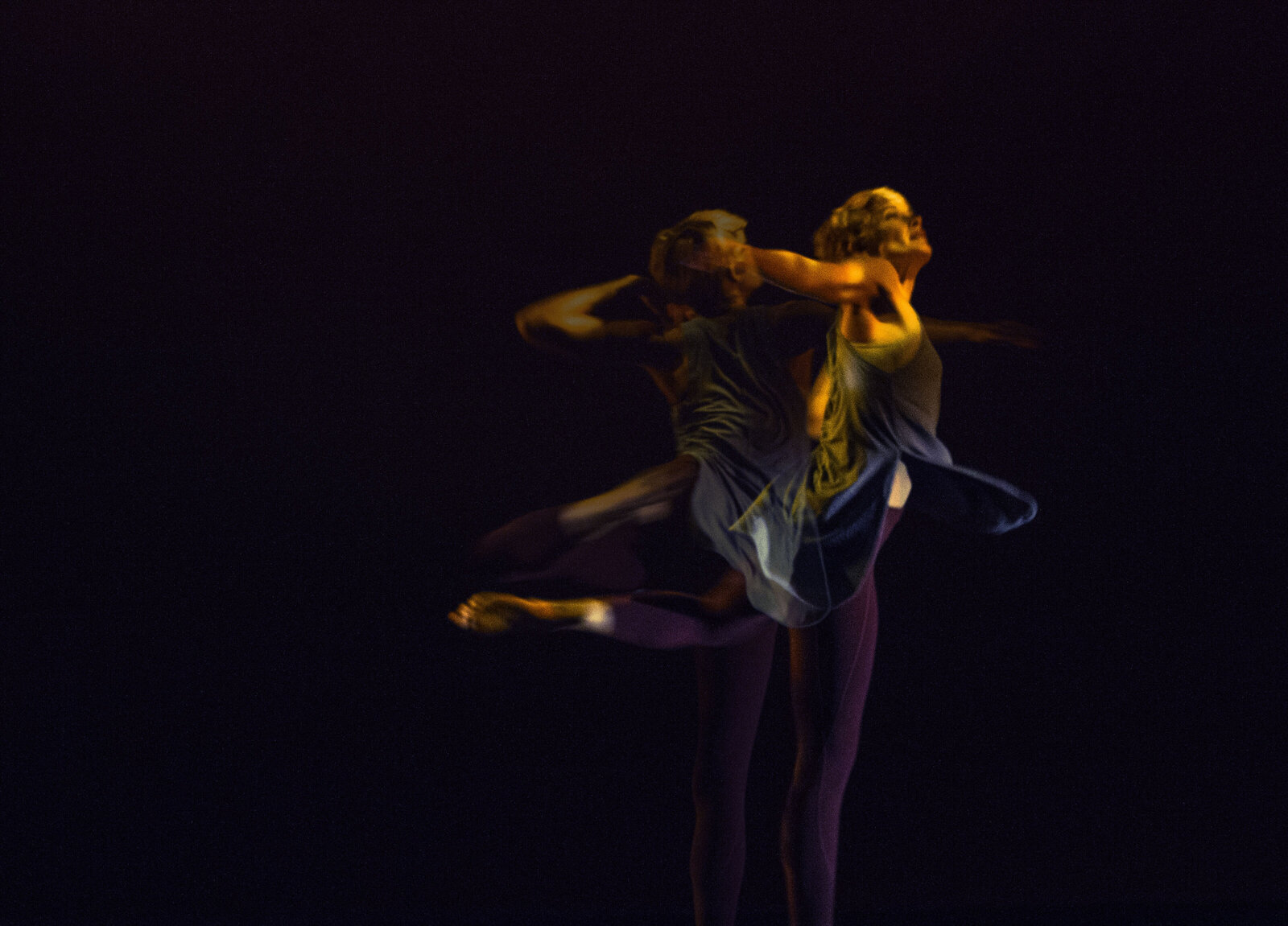 Female dancer double exposure shot