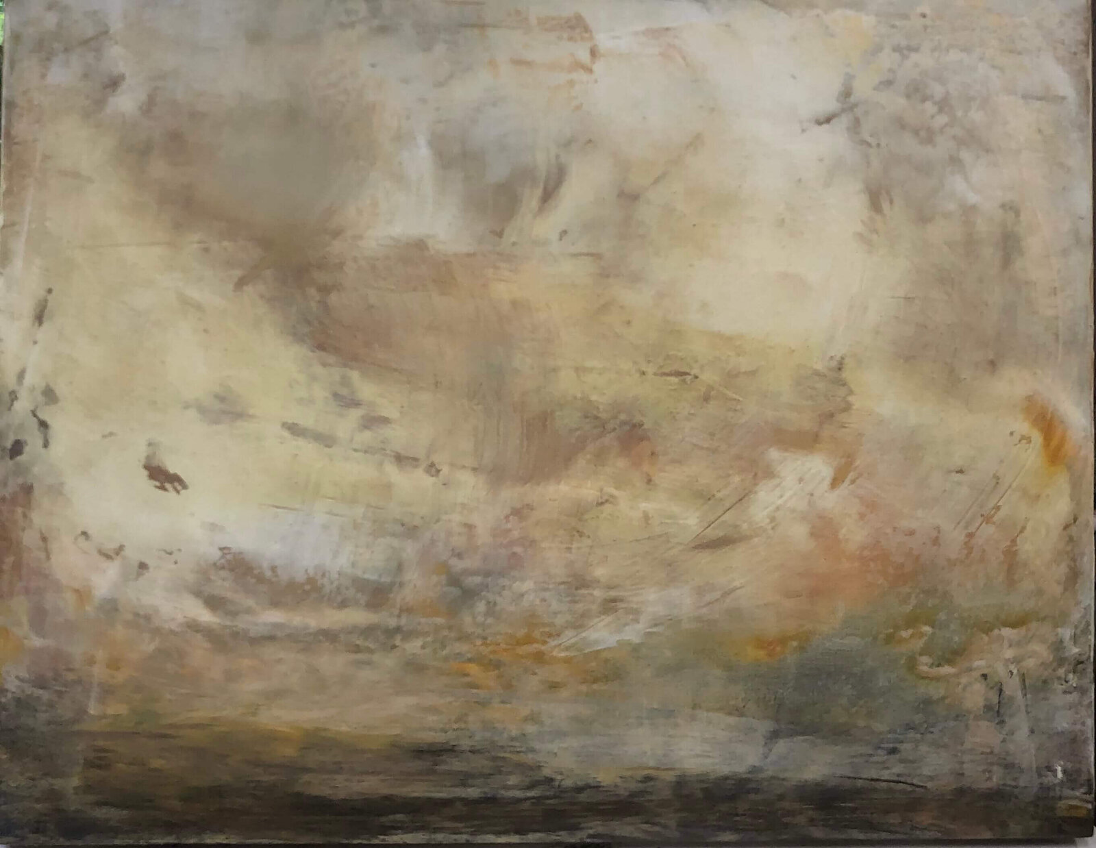 Oil painting by Jane Mishkind of big fluffy clouds