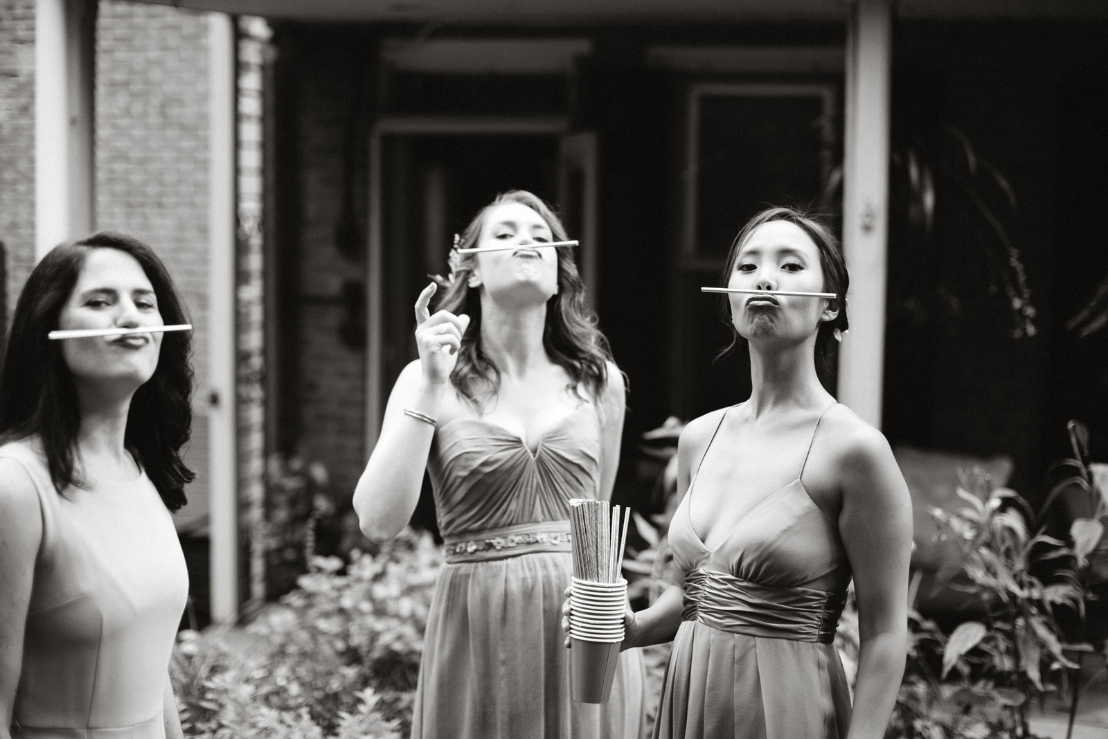 Bridesmaids having fun getting ready for the big at at Glen Foerd Mansion.