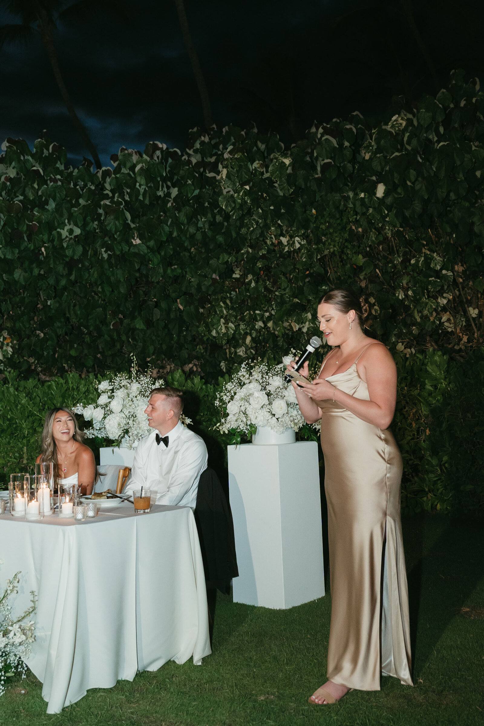 Kayli & Robbie toasts at Andaz Maui Wailea wedding