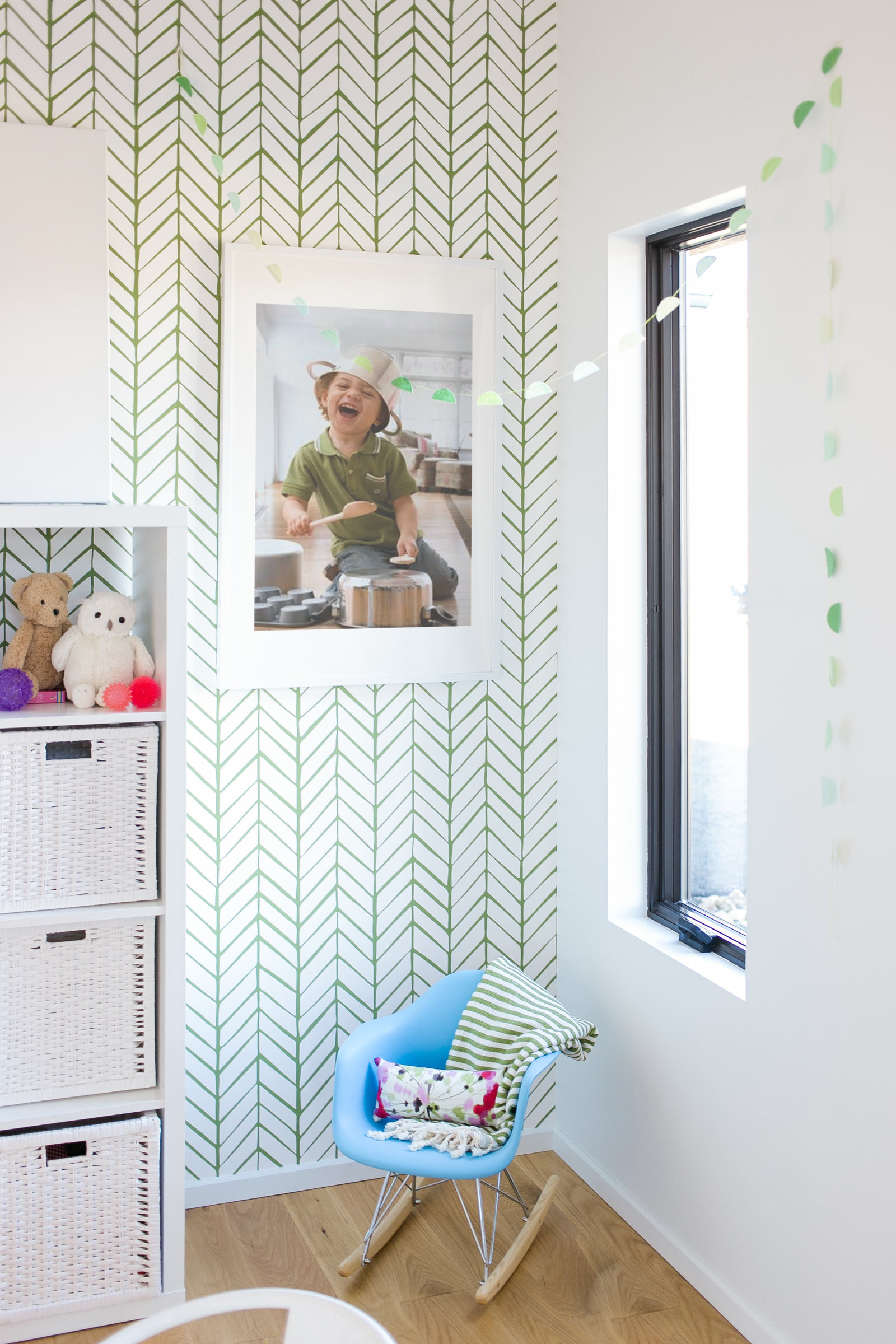 Fun playroom for kids with reading nook and storage solutions