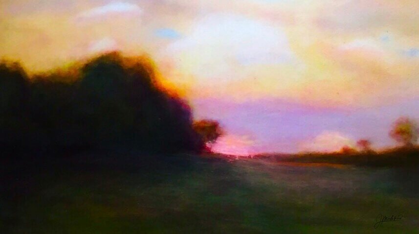 Colorful sunset Oil painting by Jane Mishkind