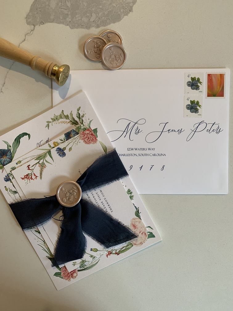 Wedding Accessories Ribbon, Wax Seal Wildflowers PW Artisaire