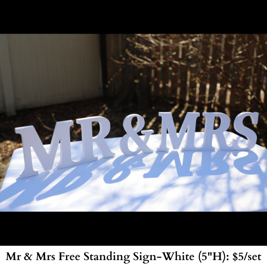 Mr & Mrs Hanging Free Standing Sign-White-746