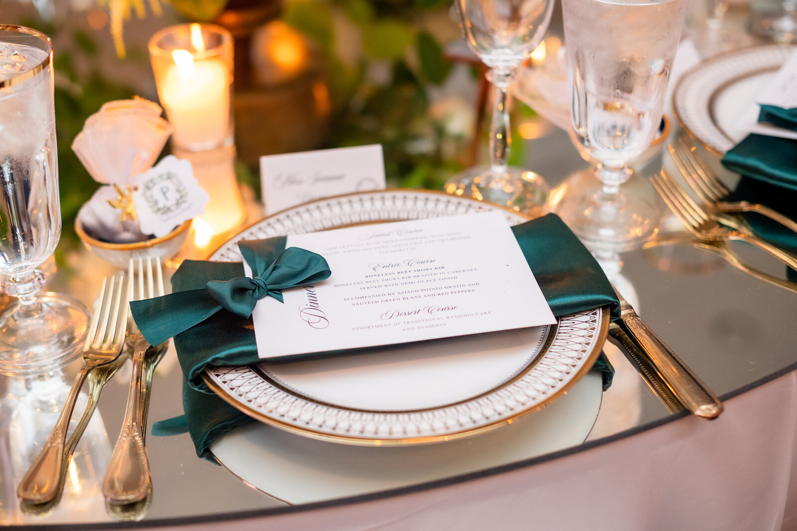 Bow-Wedding-Menus-Emerald-Luxury