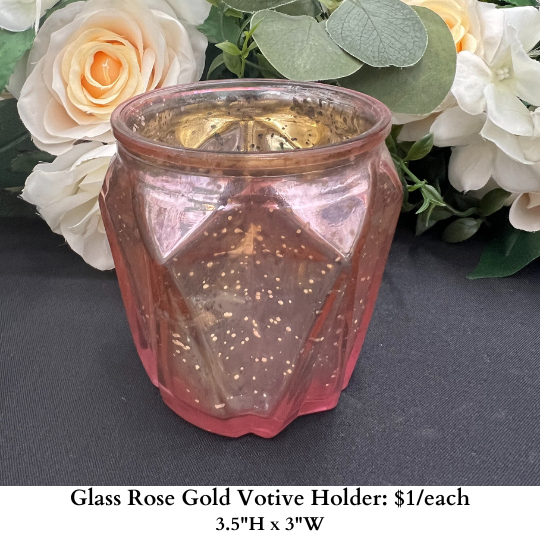 Glass Rose Gold Votive Holder -973
